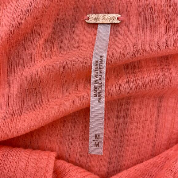 FREE PEOPLE Just A Fling Tank Top Bubble Hem Halter Coral Electric Womens Med - Picture 10 of 13